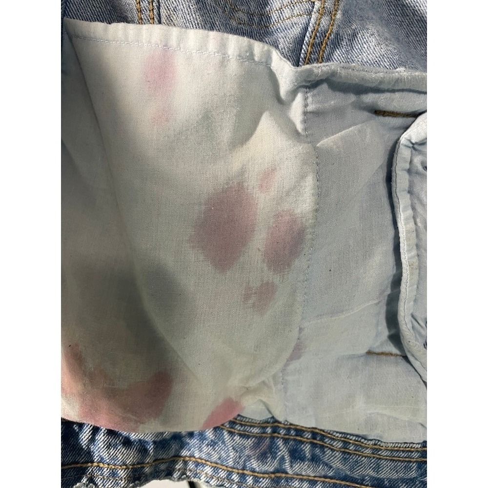 Custom Hand Painted Denim Jacket Women's Small Distressed Blue Wearable Art - Picture 9 of 16
